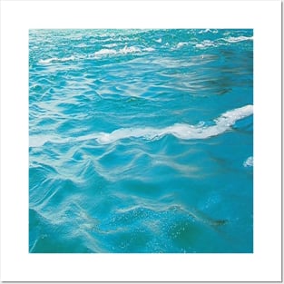 Living Waters in light blue ocean waves and ripples Posters and Art
